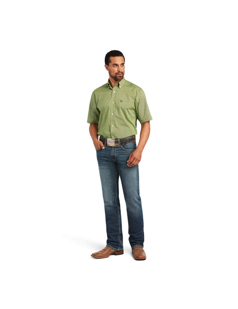 Camisas De Traje Ariat Branson Stretch Classic Fit Hombre Verde | LGYJ51783