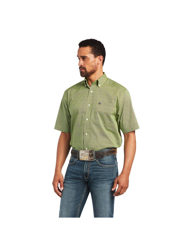 Camisas De Traje Ariat Branson Stretch Classic Fit Hombre Verde | LGYJ51783