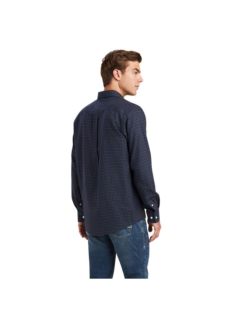 Camisas De Traje Ariat Clement Hombre Azul Marino | FMLS62350