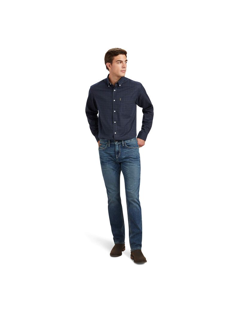 Camisas De Traje Ariat Clement Hombre Azul Marino | FMLS62350