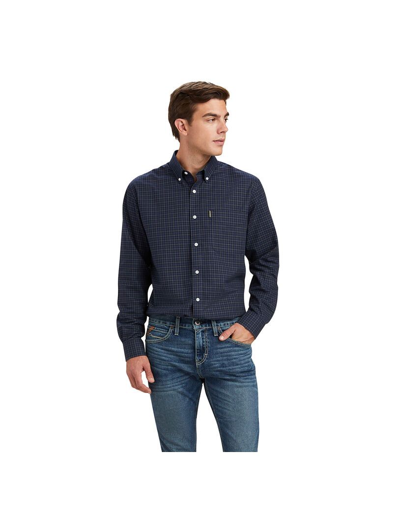 Camisas De Traje Ariat Clement Hombre Azul Marino | FMLS62350