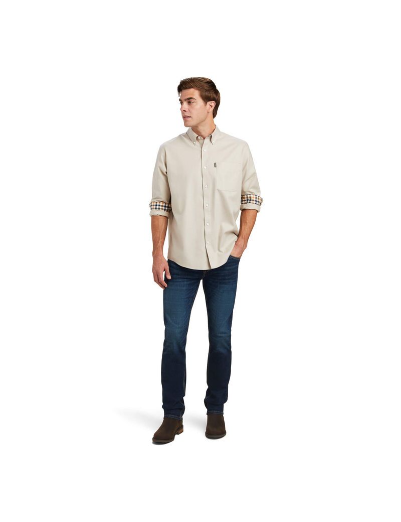 Camisas De Traje Ariat Clement Hombre Beige | QZLB83912