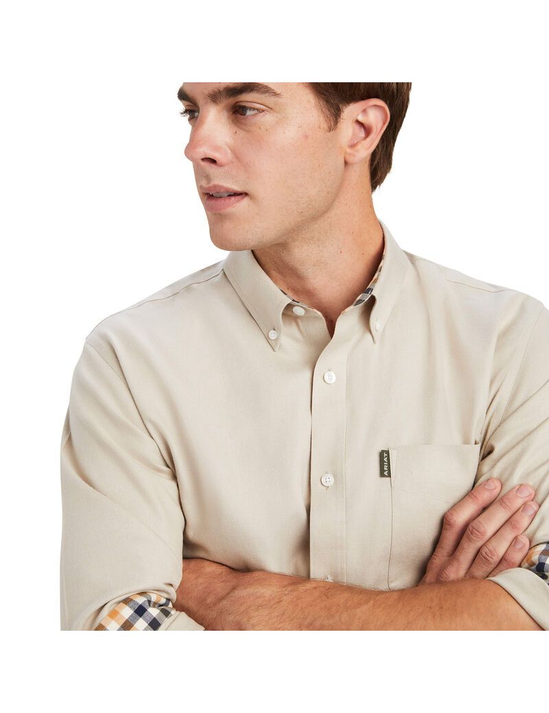 Camisas De Traje Ariat Clement Hombre Beige | QZLB83912