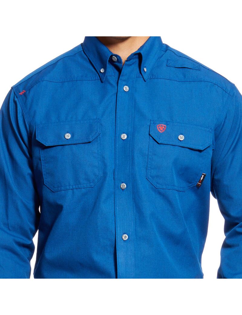 Camisas De Traje Ariat FR Featherlight Trabajo Hombre Azul Real Azules | OYTF62810