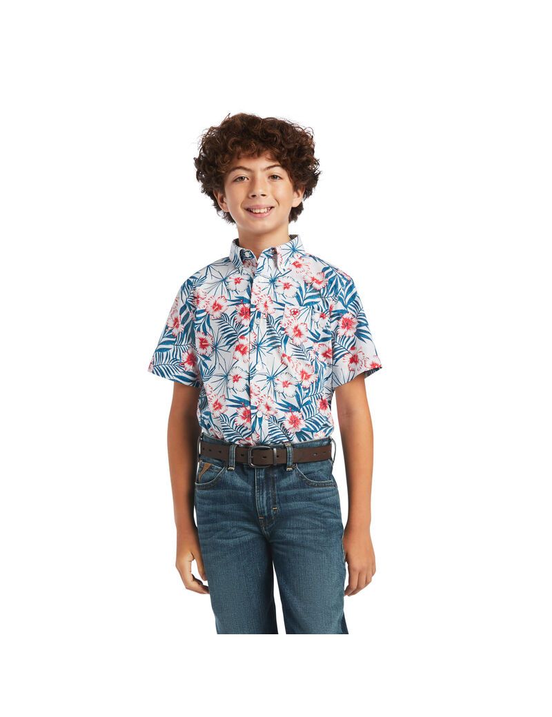 Camisas De Traje Ariat Fateh Classic Fit Niños Blancas | ARFE03164