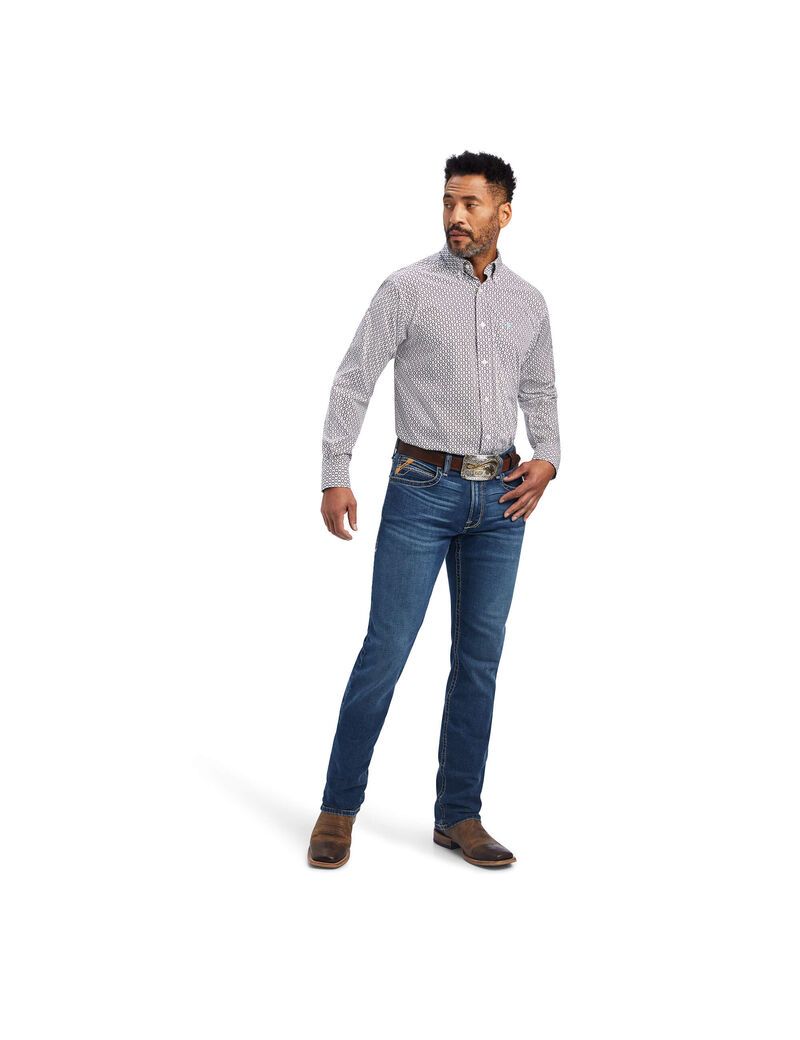 Camisas De Traje Ariat Finleigh Classic Fit Hombre Blancas | RPDH46532