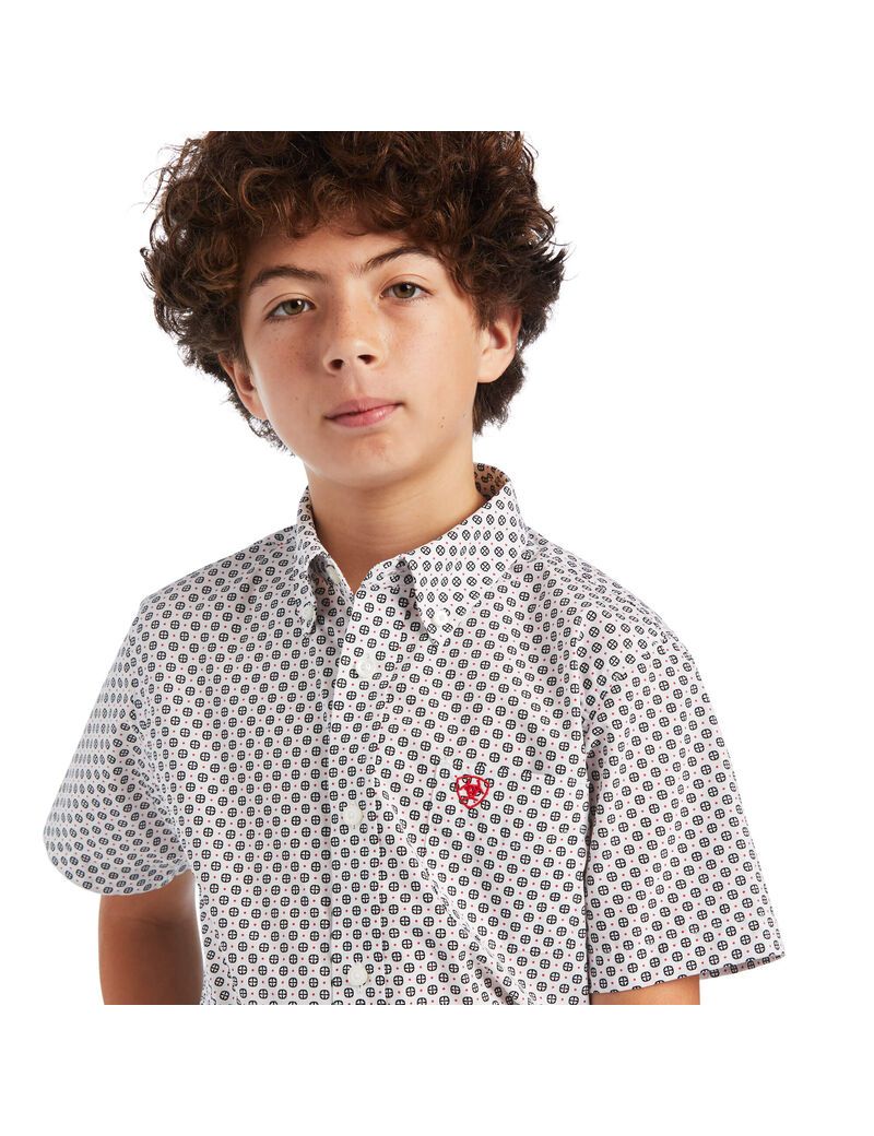 Camisas De Traje Ariat Fionn Classic Fit Niños Blancas | ASQR37149