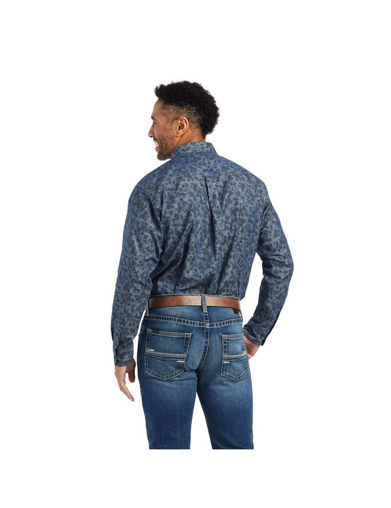 Camisas De Traje Ariat Girard Classic Fit Hombre Azules | VGPD73450