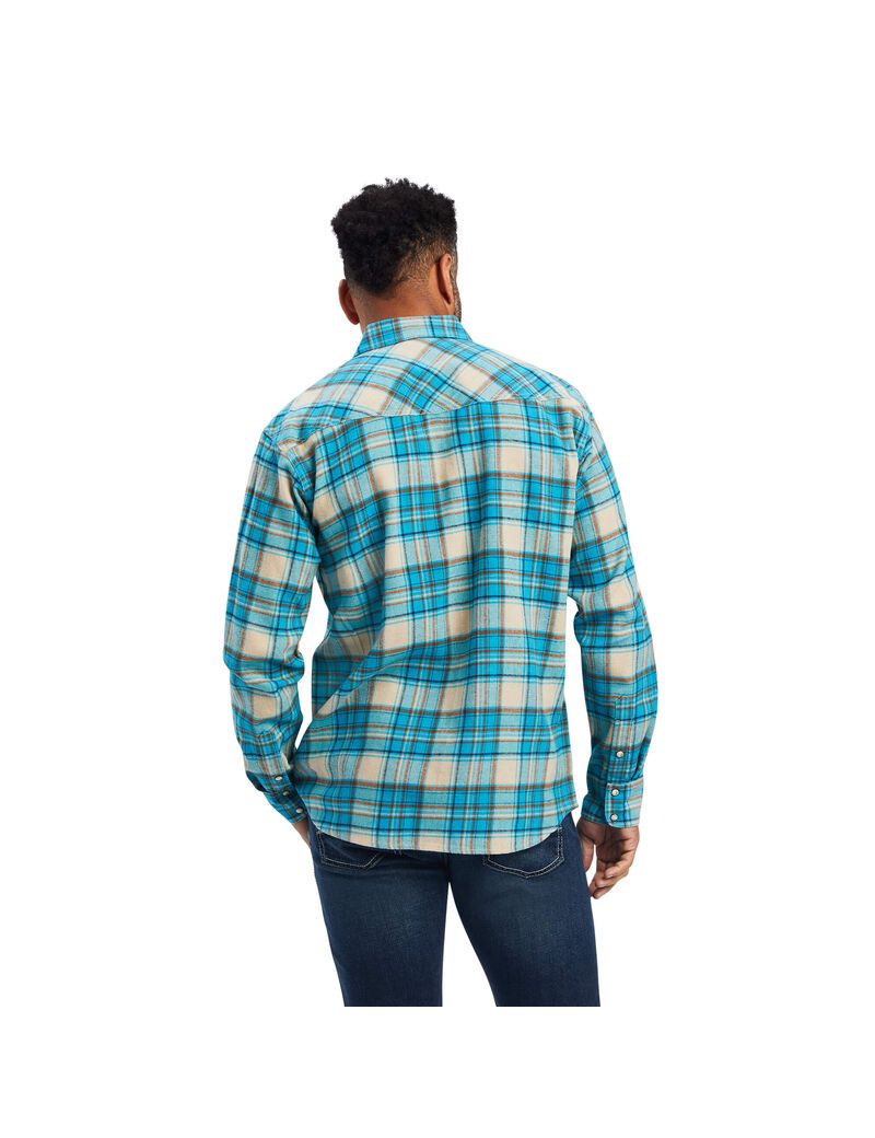 Camisas De Traje Ariat Handley Retro Fit Hombre Turquesa | UZMN12740