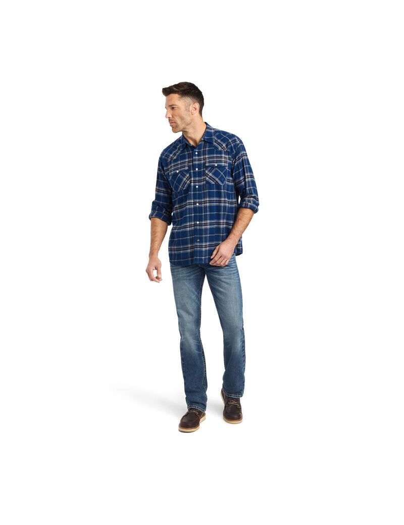 Camisas De Traje Ariat Holcombe Retro Fit Hombre Azules | VRTE81437