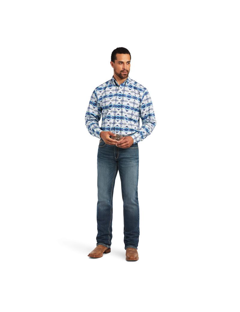 Camisas De Traje Ariat Irvin Classic Fit Hombre Blancas | SXVZ73584