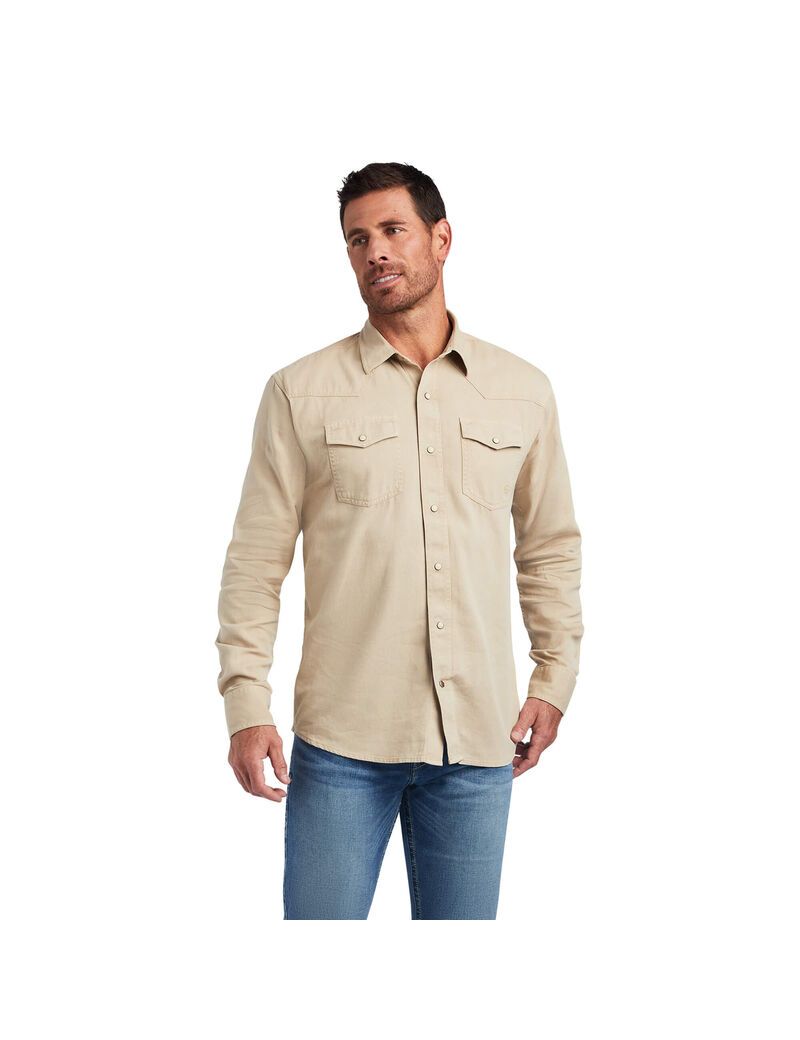 Camisas De Traje Ariat Jurlington Retro Fit Hombre Blancas | KWSR07482