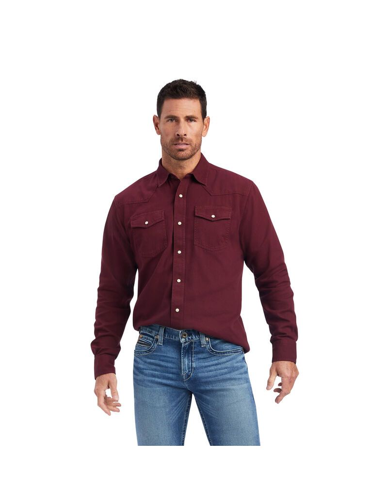 Camisas De Traje Ariat Jurlington Retro Fit Hombre Chocolate | QRZN04836