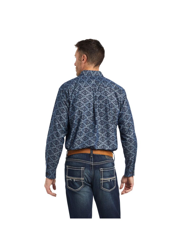 Camisas De Traje Ariat Keanu Classic Fit Hombre Azules | WRSI79481