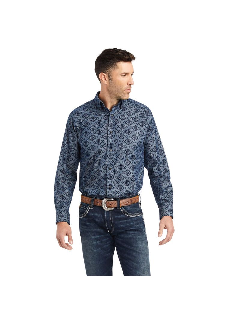 Camisas De Traje Ariat Keanu Classic Fit Hombre Azules | WRSI79481