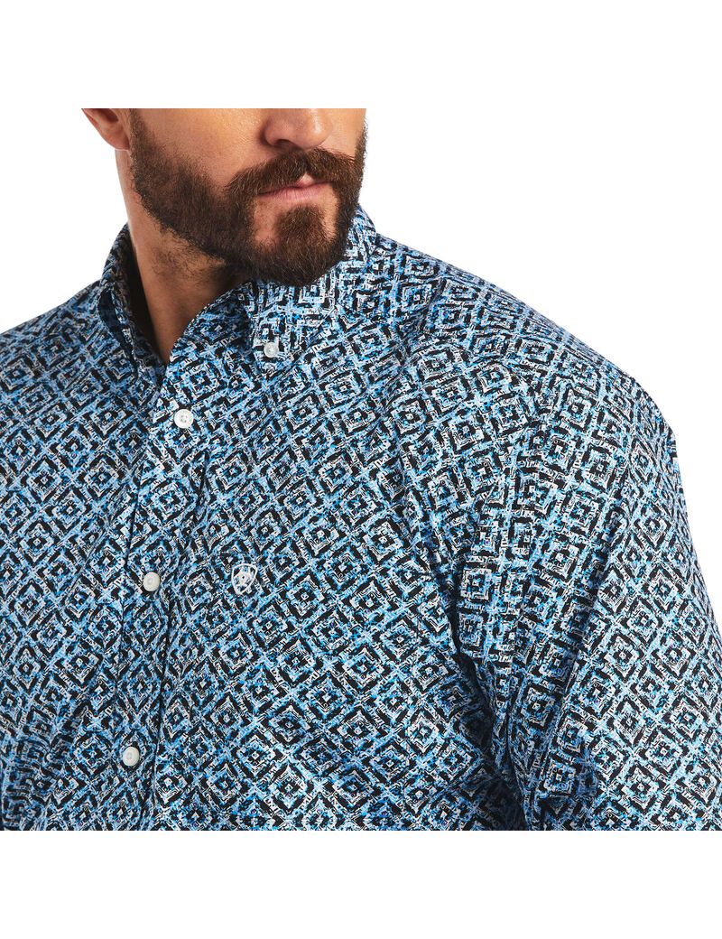 Camisas De Traje Ariat Miguel Classic Fit Hombre Azules | UTDB76419