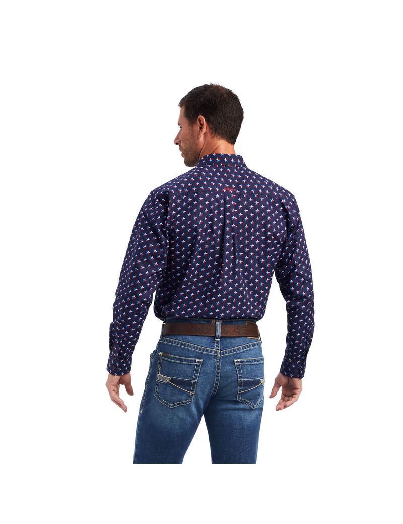 Camisas De Traje Ariat Nosson Classic Fit Hombre Azules | AQGM06754