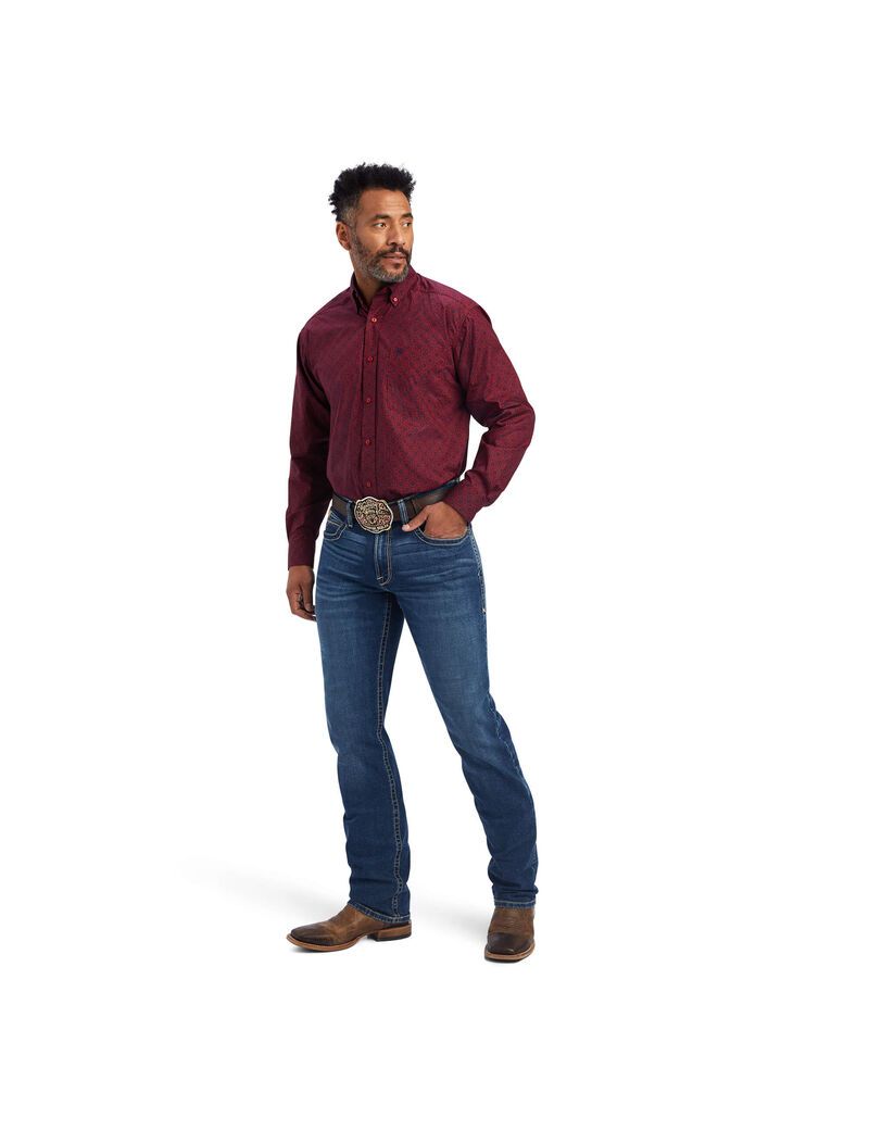 Camisas De Traje Ariat Nyles Classic Fit Hombre Rojas | IDRC13582