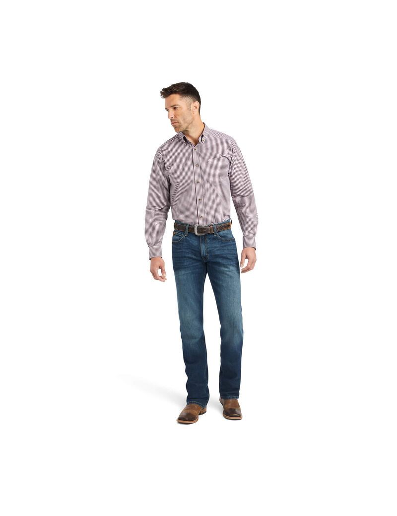 Camisas De Traje Ariat Pro Series Francis Classic Fit Hombre Burdeos | TFVD08512