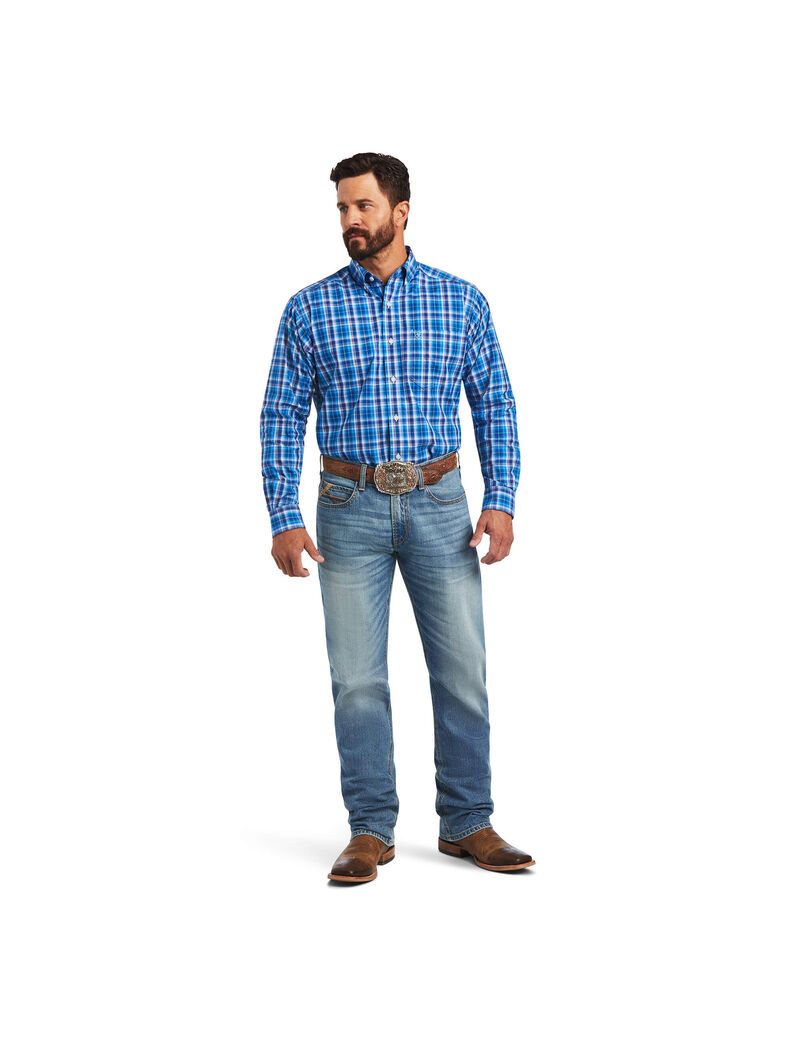 Camisas De Traje Ariat Pro Series Mason Classic Fit Hombre Azules | GLPH05731