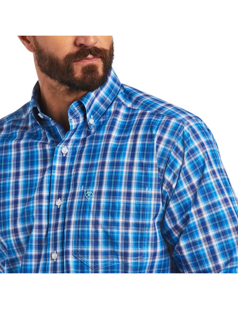 Camisas De Traje Ariat Pro Series Mason Classic Fit Hombre Azules | GLPH05731