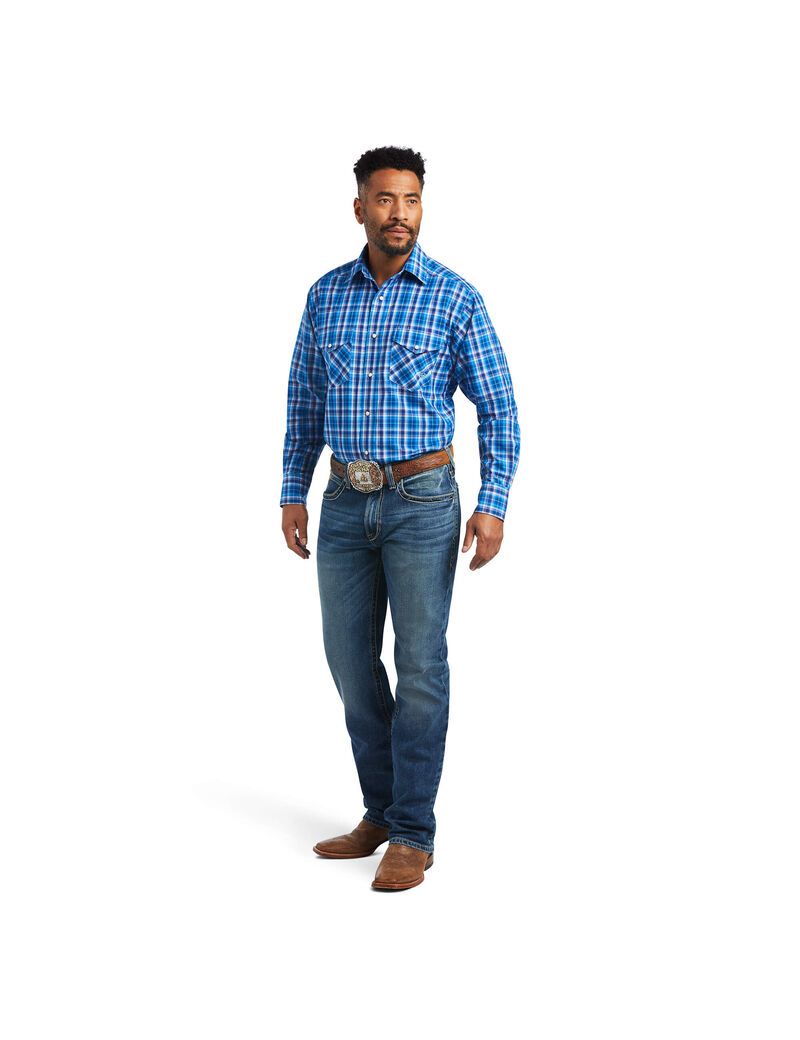 Camisas De Traje Ariat Pro Series Mason Classic Fit Hombre Azules | XDAB20734