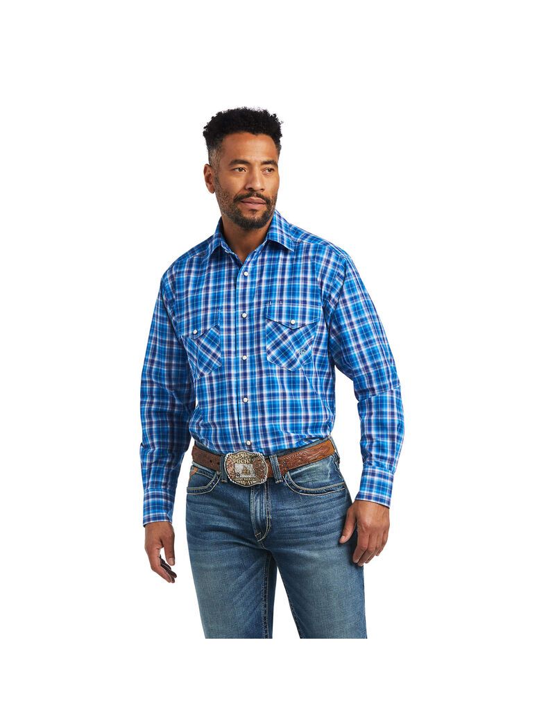 Camisas De Traje Ariat Pro Series Mason Classic Fit Hombre Azules | XDAB20734