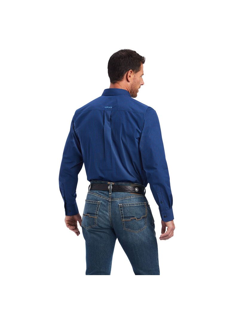 Camisas De Traje Ariat Pro Series Nelson Classic Fit Hombre Azules | DKUS06315