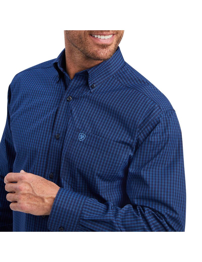 Camisas De Traje Ariat Pro Series Nelson Classic Fit Hombre Azules | DKUS06315