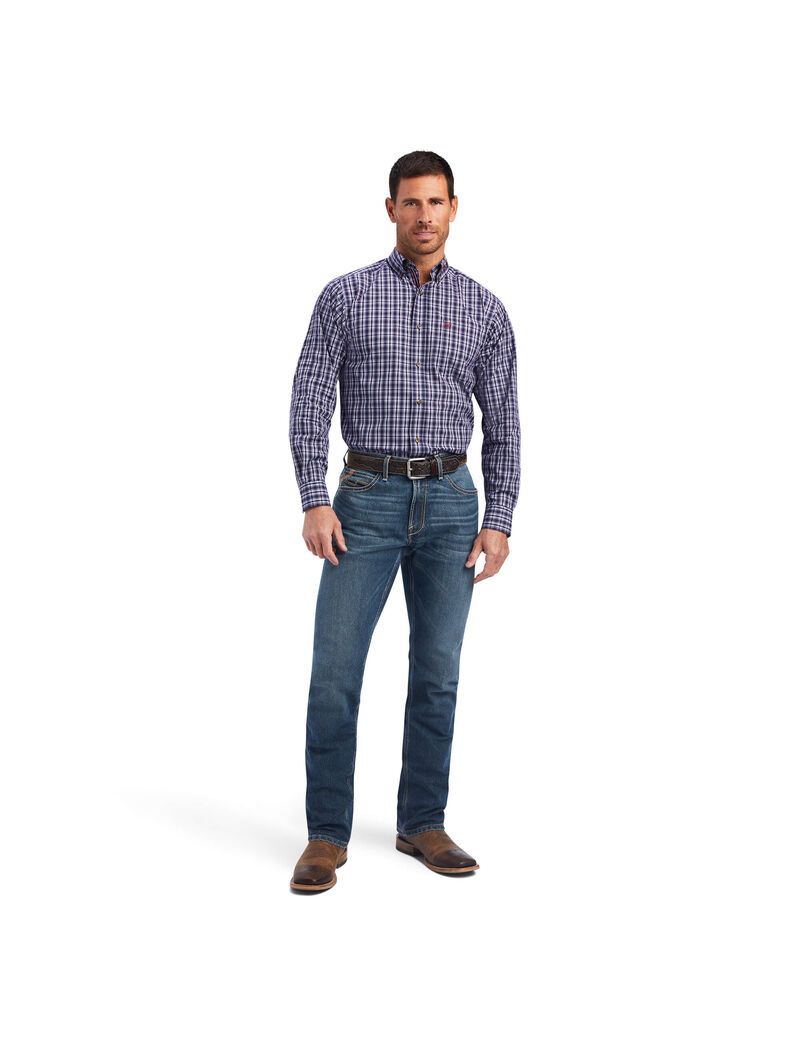 Camisas De Traje Ariat Pro Series Noell Fitted Hombre Azules | SADJ24097