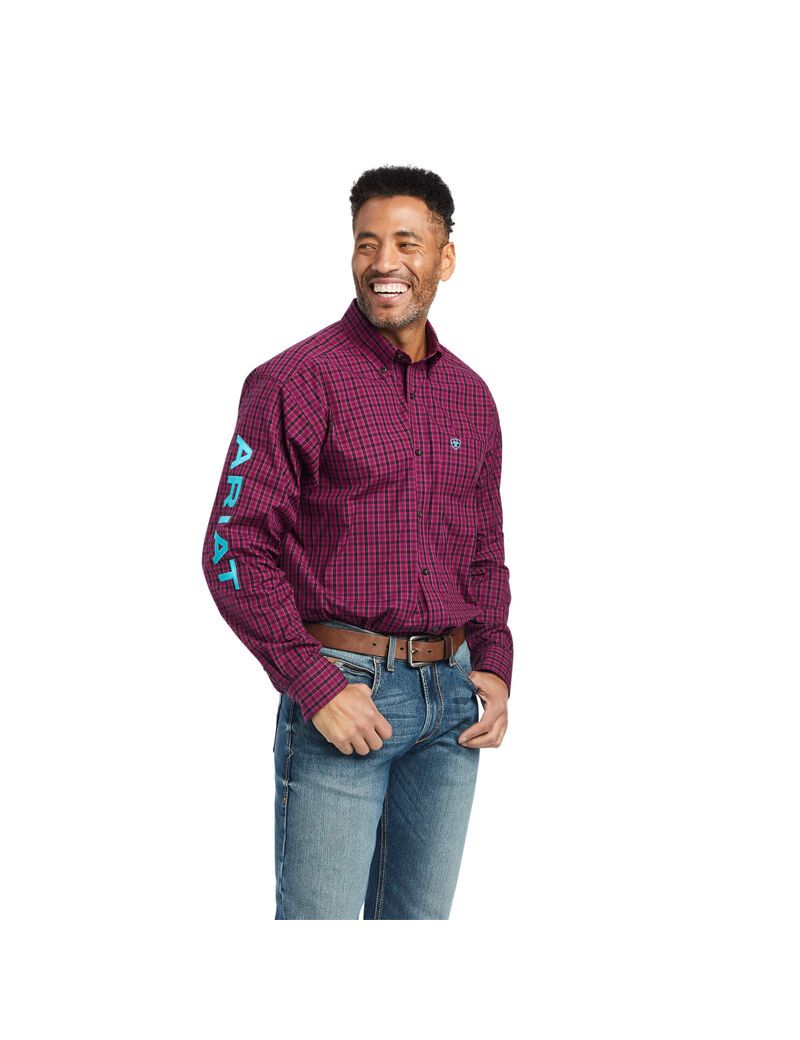 Camisas De Traje Ariat Pro Series Team Cooper Classic Fit Hombre Rojas | QWYX78190