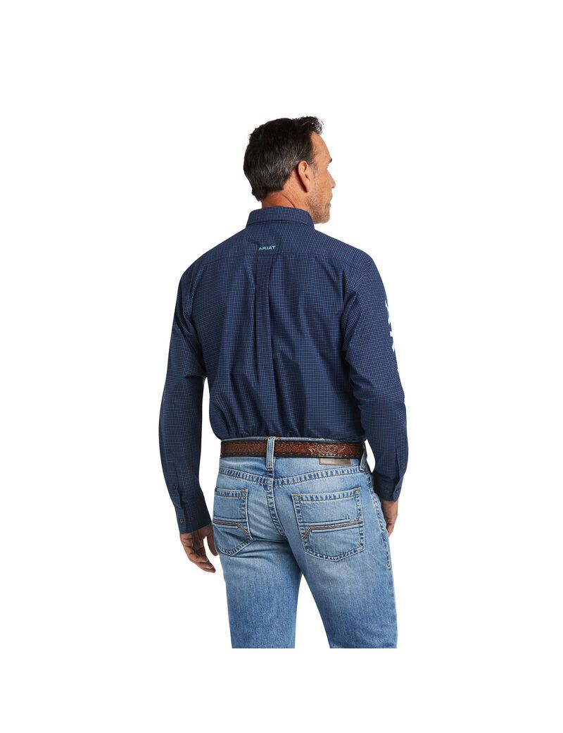 Camisas De Traje Ariat Pro Series Team Sully Classic Fit Hombre Azul Marino | ENGU32709