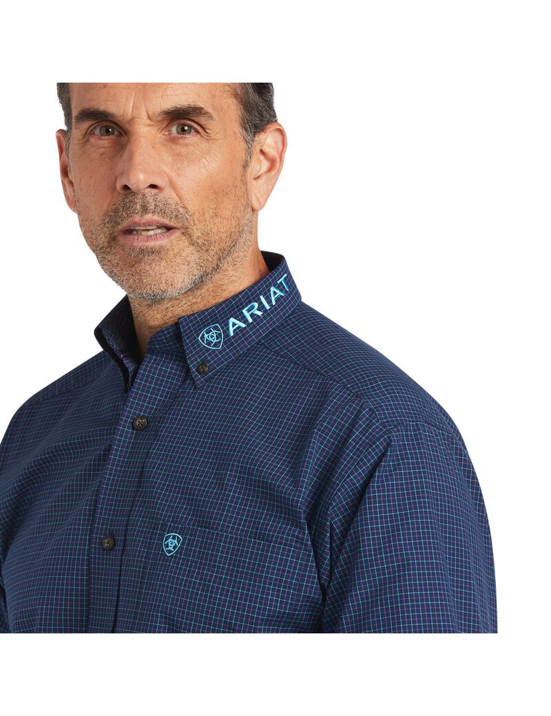 Camisas De Traje Ariat Pro Series Team Sully Classic Fit Hombre Azul Marino | ENGU32709