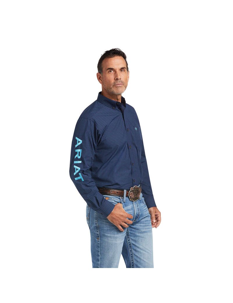 Camisas De Traje Ariat Pro Series Team Sully Classic Fit Hombre Azul Marino | ENGU32709