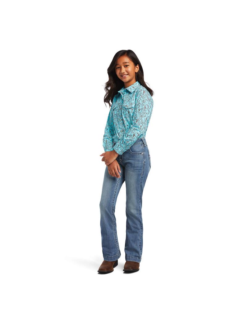 Camisas De Traje Ariat REAL Bucking Bronc Niños Multicolor | OEQX74529