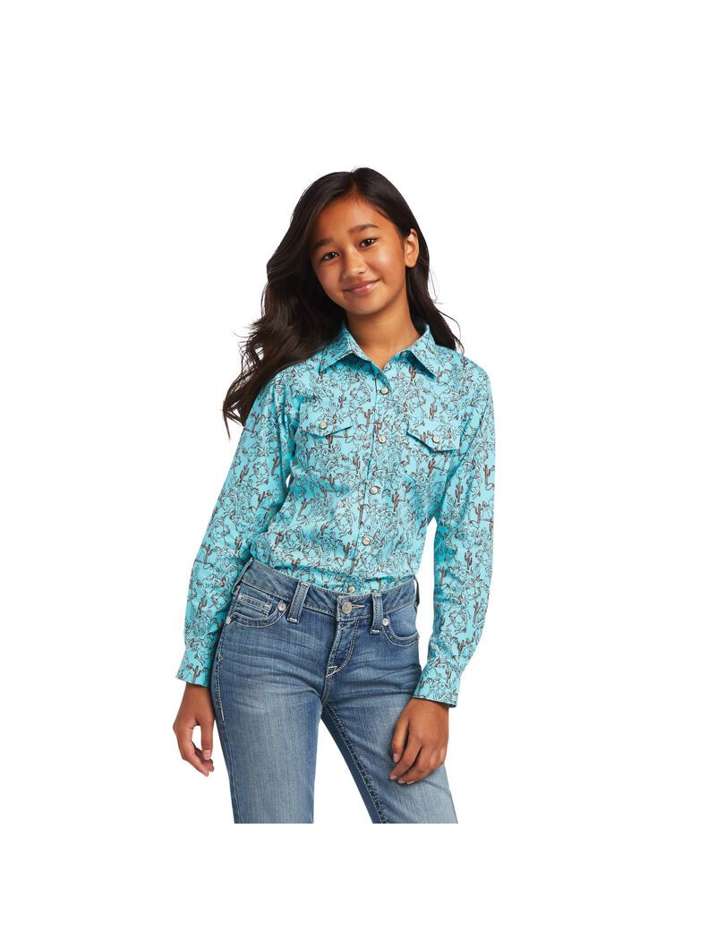 Camisas De Traje Ariat REAL Bucking Bronc Niños Multicolor | OEQX74529