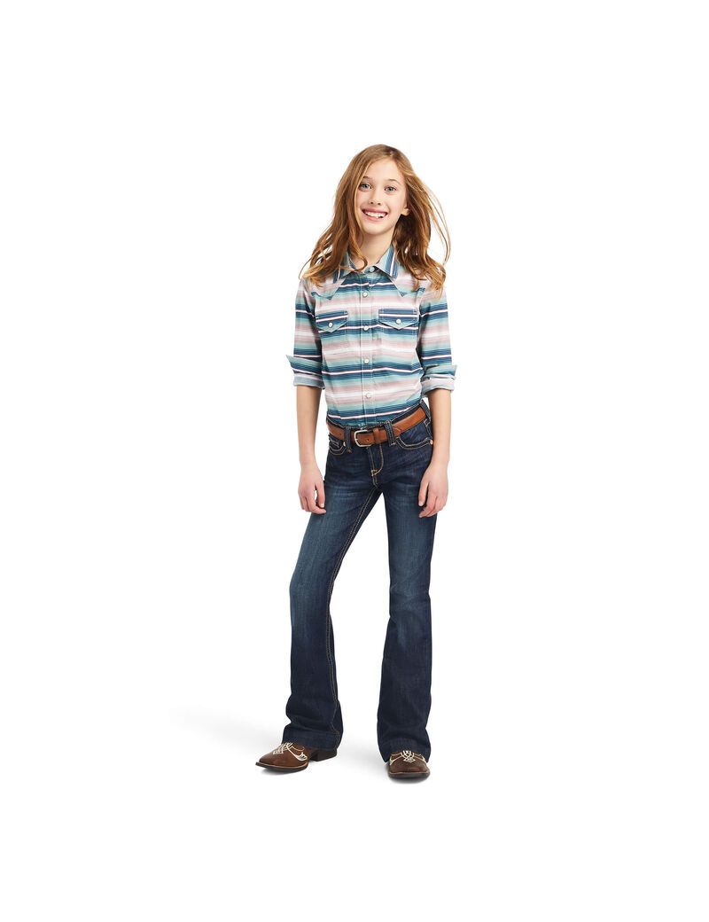 Camisas De Traje Ariat REAL Downstream Niños Multicolor | CTUN71452