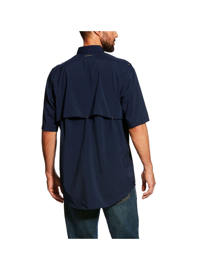 Camisas De Traje Ariat Rebar Made Tough VentTEK DuraStretch Trabajo Hombre Azul Marino | YHIF26785