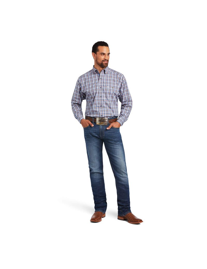 Camisas De Traje Ariat Relentless Agility Stretch Classic Fit Hombre Azules | HLCO31254