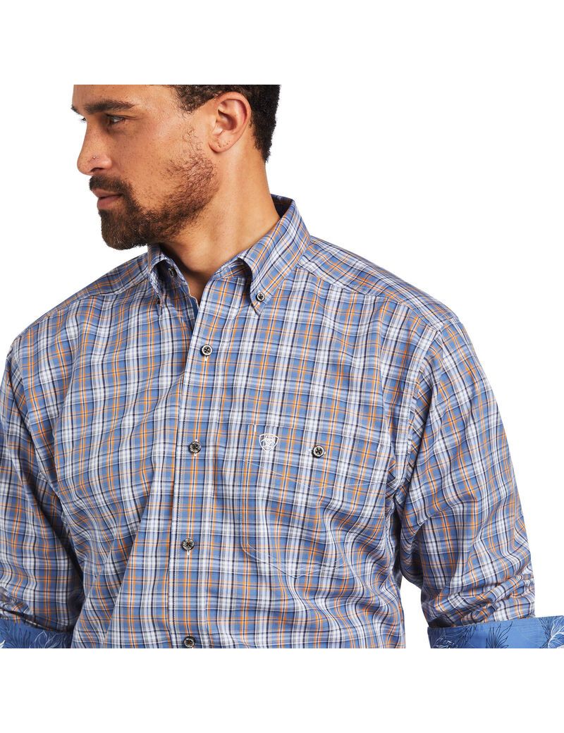 Camisas De Traje Ariat Relentless Agility Stretch Classic Fit Hombre Azules | HLCO31254