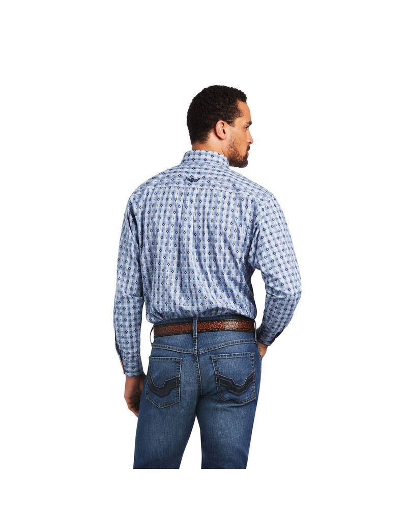 Camisas De Traje Ariat Relentless Concrete Stretch Classic Fit Hombre Azules | MPLX43769