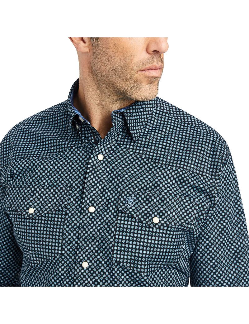 Camisas De Traje Ariat Relentless Sensational Stretch Classic Fit Snap Hombre Negras | LBNZ09763