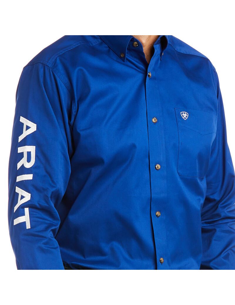 Camisas De Traje Ariat Team Logo Twill Fitted Hombre Blancas | PHNS61387