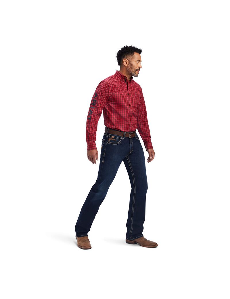 Camisas De Traje Ariat Team Mariano Fitted Hombre Rojas | UWTX47832