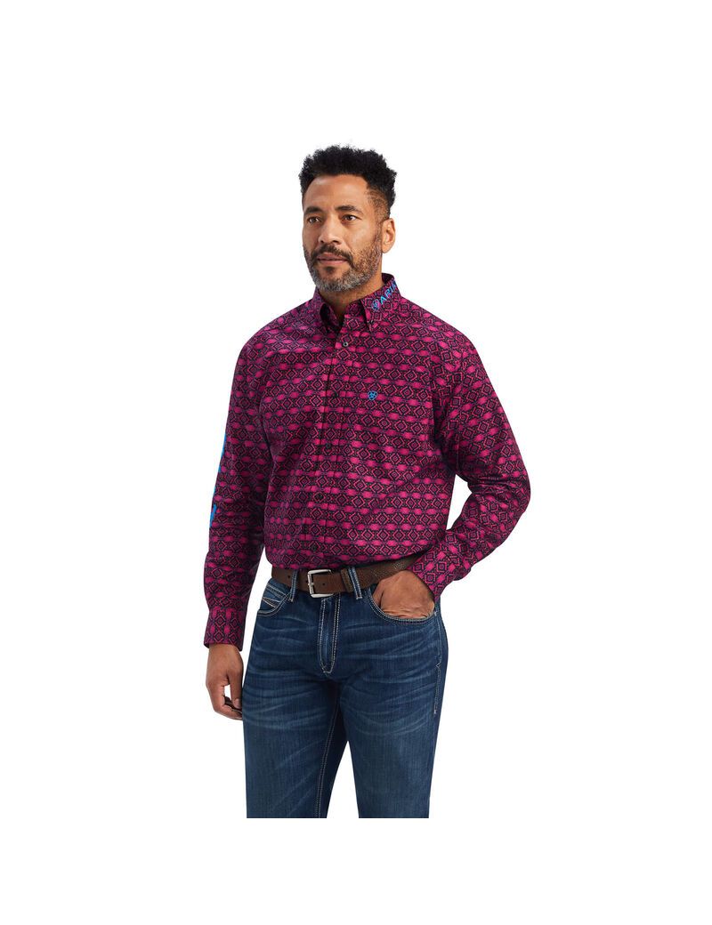 Camisas De Traje Ariat Team Markus Classic Fit Hombre Moradas | XHPO31058