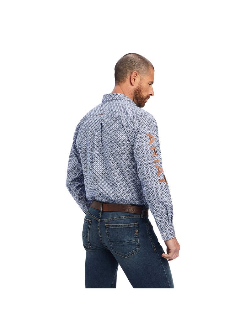 Camisas De Traje Ariat Team Maurice Fitted Hombre Blancas | ETQD53740