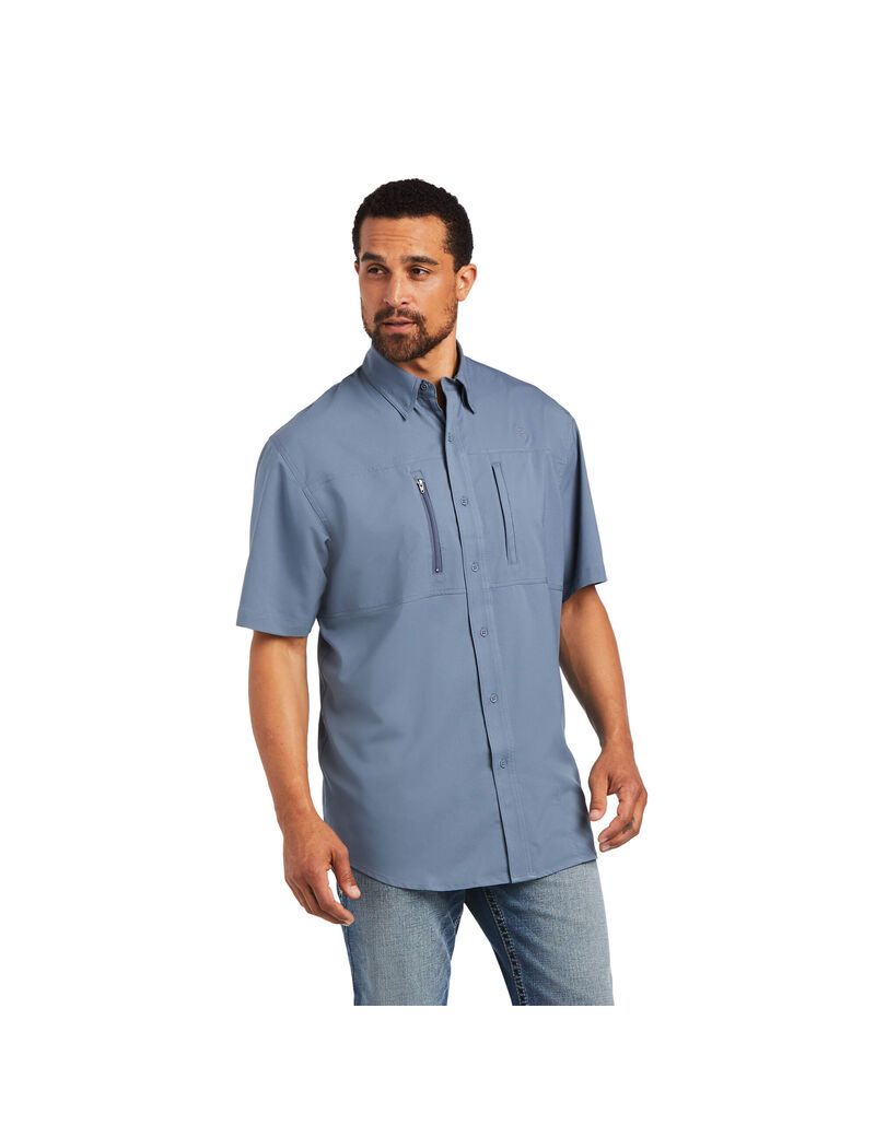 Camisas De Traje Ariat VentTEK Classic Fit Hombre Gris | GPHZ52910