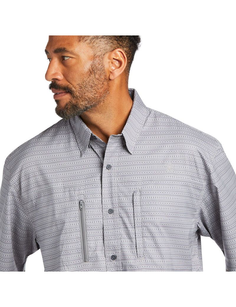 Camisas De Traje Ariat VentTEK Classic Fit Hombre Gris | KFSD19734