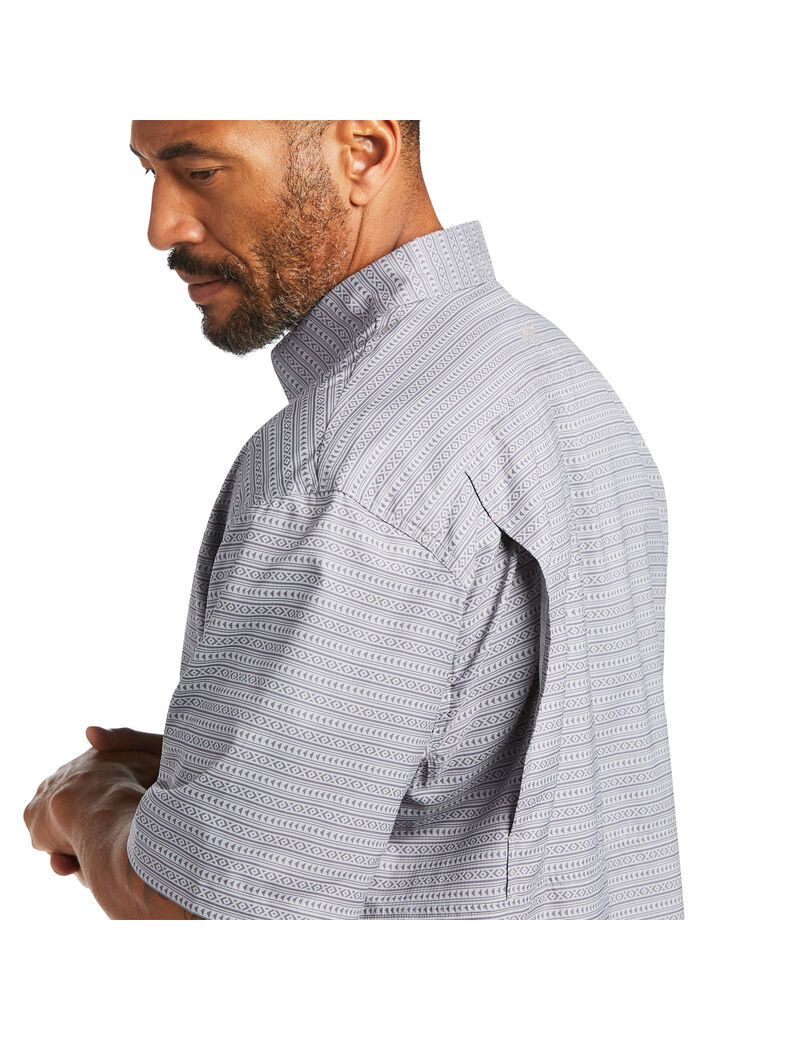 Camisas De Traje Ariat VentTEK Classic Fit Hombre Gris | KFSD19734