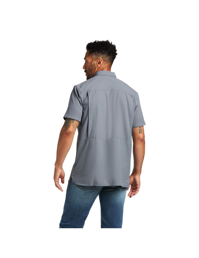 Camisas De Traje Ariat VentTEK Outbound Fitted Hombre Gris Oscuro | IYDV51276